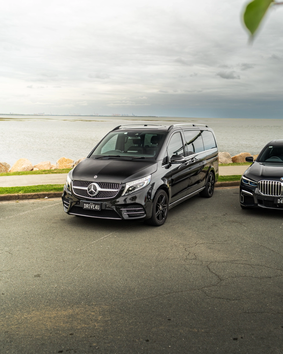 Mercedes V250d luxury chauffeur van in Brisbane – Drive4U limousine service