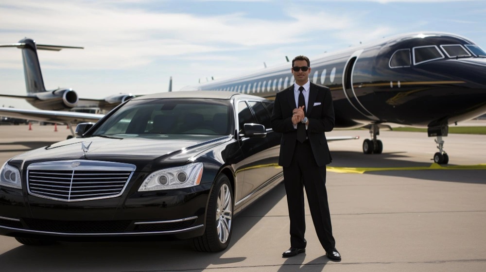 Airport chauffeur hire pricing with flight tracking and professional pickup