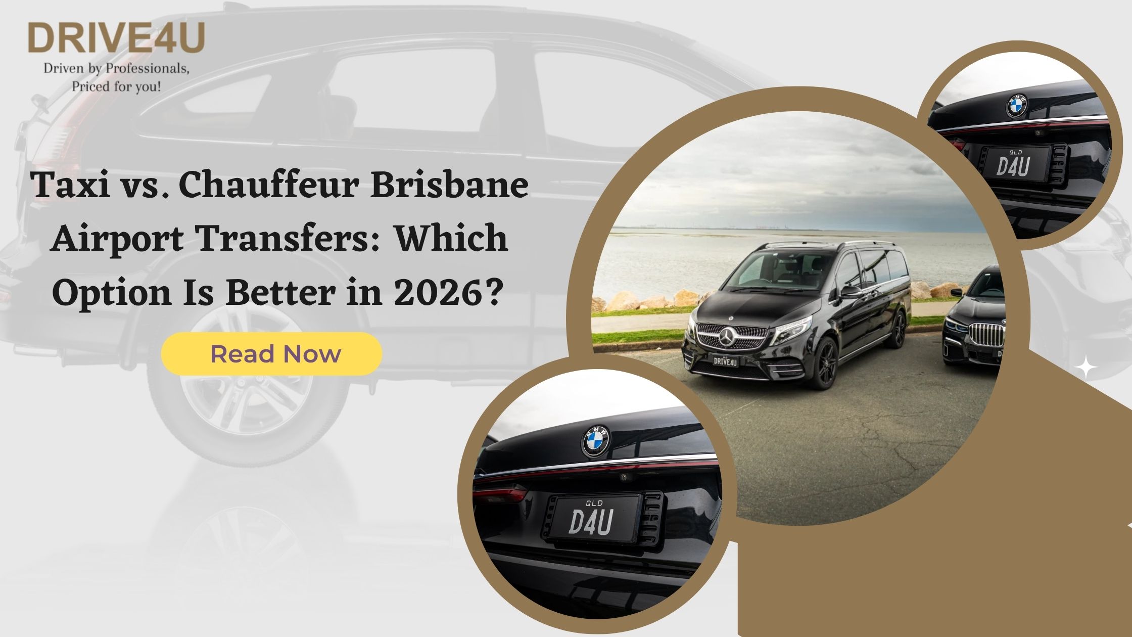 Taxi vs chauffeur Brisbane airport transfers with luxury airport transfer vehicle